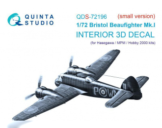 3D Декаль интерьера кабины Bristol Beaufighter Mk.I (Hasegawa/MPM/Hobby2000) (малая версия)