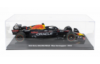 RED BULL F1 Rb18 Team Oracle Red Bull Racing №1 World Champion Season (2022) Max Verstappen - Con Vetrina - With Showcase, Matt Blue Yellow Red