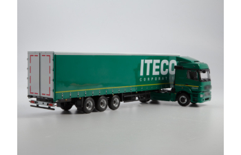 Камский грузовик 5490 с полуприцепом НЕФАЗ-93341, зеленый