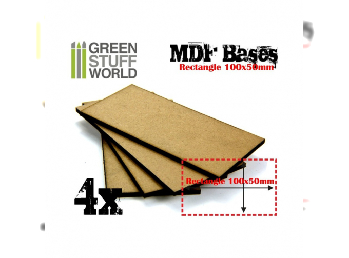 Прямоугольное основание 100 x 50 мм / MDF Bases - Rectangle 100x50mm