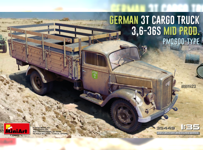 Сборная модель OPEL Blitz Pmq600 Type German 3t Cargo Military Truck 1952