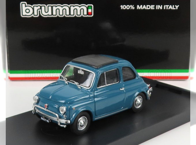 FIAT 500L (1968) - TETTO CHIUSO - CLOSED ROOF, BLU TURCHESE - LIGHT BLUE