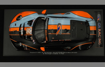 PORSCHE 911 991-2 Rsr-19 4.2l Team Gr Racing Gulf №86 24h Le Mans (2023) Ben Barker - Riccardo Pera - Michael Wainwright, Orange Light Blue Black