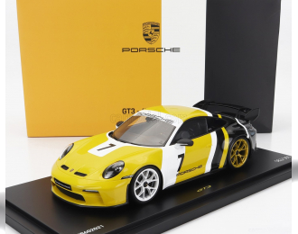 PORSCHE 911 (992) Gt3 №7 Coupe Racing (2022) Paolo Barilla - Con Vetrina - With Showcase, Yellow Black