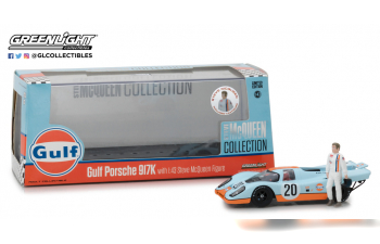 PORSCHE 917K #20 "Gulf Oil" с фигуркой Steve McQueen 1970