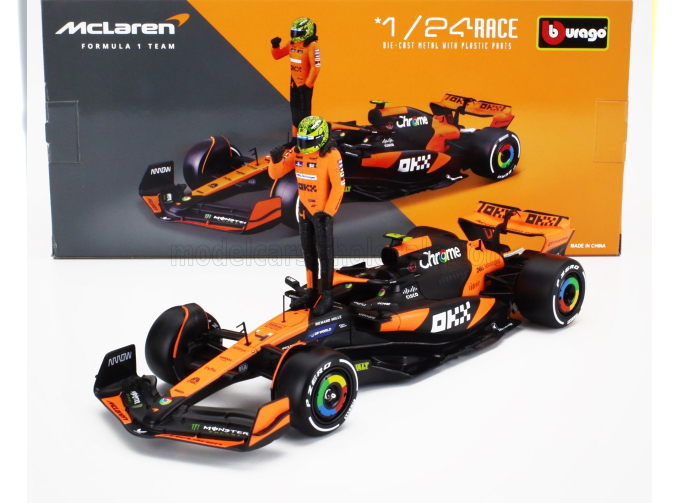 McLAREN F1 Mcl38 Team Mclaren №4 Season (2024) Lando Norris - With Pilot, Orange Black