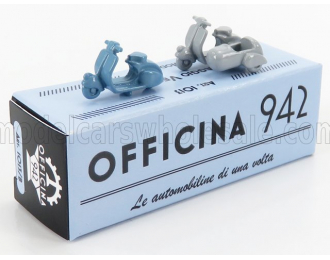 PIAGGIO Set 2x Vespa 98 + Vespa 98 Sidecar (1946), Light Blue Light Grey