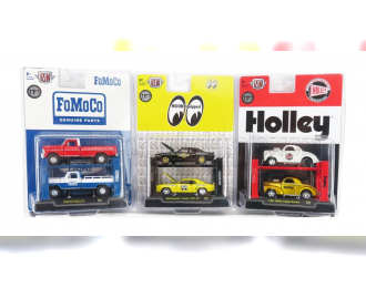 FORD Set Assortment 6 Pieces - F-250 Pick-up (1972) - F-100 Pick-up (1969) - 2x Willys Coupe Gasser - 2x Camaro Z/28 Coupe Rs (1969), Various