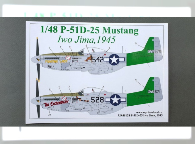 Декаль для P-51D-25 Mustang Iwo Jima, 1945