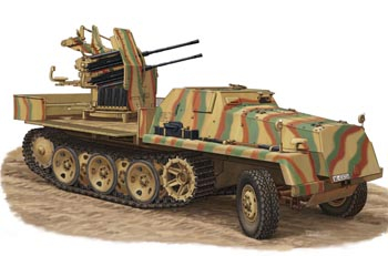 Сборная модель Зенитная установка sWS w/2cm Flakviering 38