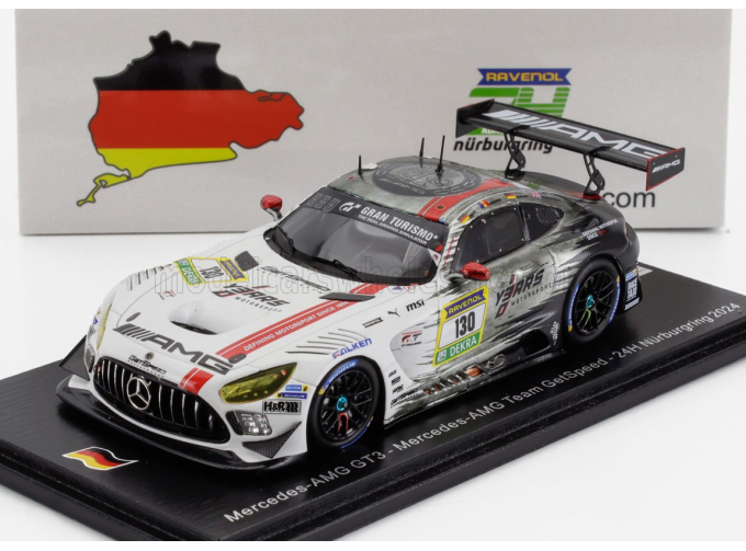 MERCEDES-BENZ Amg Gt3 Team Getspeed №130 24h Nurburgring (2024) M.engel - J.gounon - F.schiller - A.christodoulou, White Grey Red
