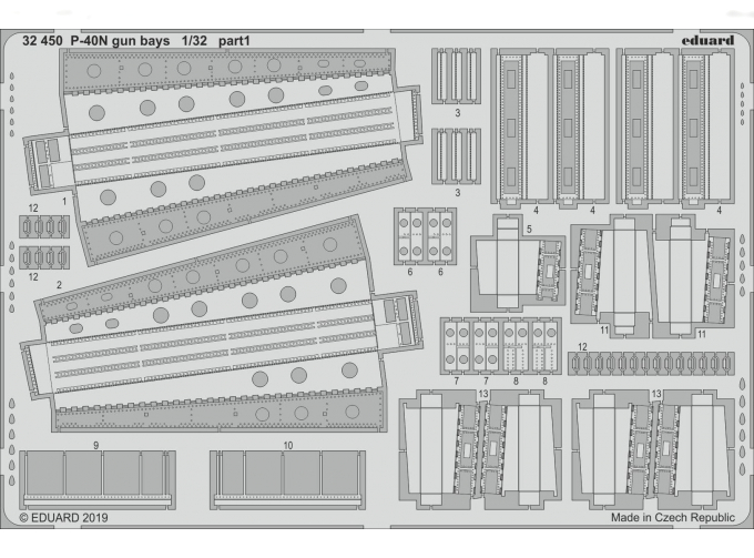 Edurad Набор фототравления P-40N пулемётный отсек
