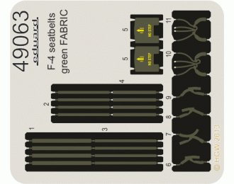Фототравление для F-4 seatbelts green FABRIC