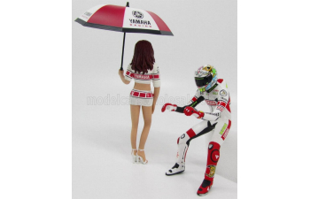 Фигурки Valentino Rossi & Ombrellina Gp Valencia (2005), White Red