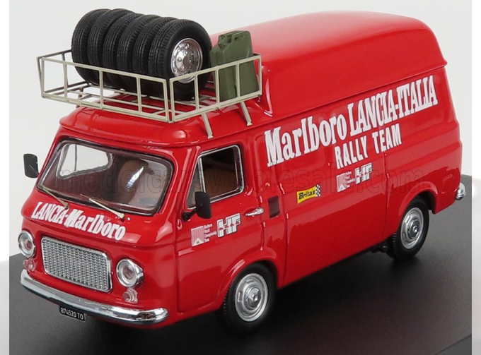 FIAT 238 Van Tetto Alto Con Portapacchi Assistenza Corse Lancia (1973) - High Roof With Rack, Red