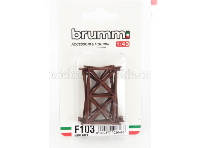 ACCESSORIES Set 5x Transenne - Street Barricades Sizes Misure 4.65cm X 2.85 Cm, Brown