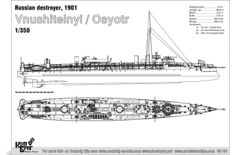 Сборная модель Russian Destroyer Vnushitelny/Osyotr, 1900