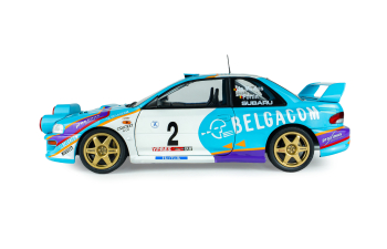 SUBARU Impreza WRC99 Team Belgacom (Night Version) #2 4th Rally Belgium Westhoek Ypres 1998 Jean Marc Fortin - Gregoire De Mevius, blue / white
