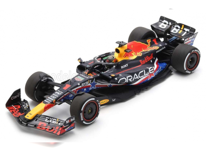 RED BULL F1 Rb19 Team Oracle Red Bull Racing №1 World Champion Winner Austin Usa Gp (2023) Max Verstappen, Matt Blue