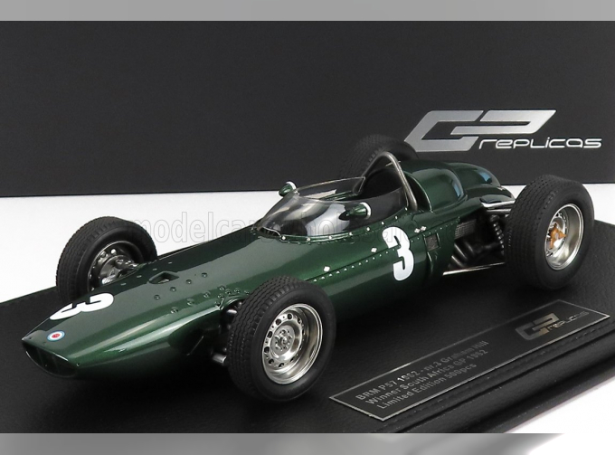 BRM F1 P57 Brm Team N 3 Winner South Africa World Champion 1962 Graham Hill - Con Vetrina - With Showcase, Green Met