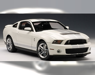 FORD SHELBY GT500 2010, PERFORMANCE WHITE/SILVER STRIPES