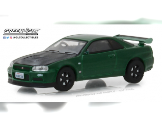 NISSAN Skyline GTR (R34) 2000 Metallic Green with Black Hood