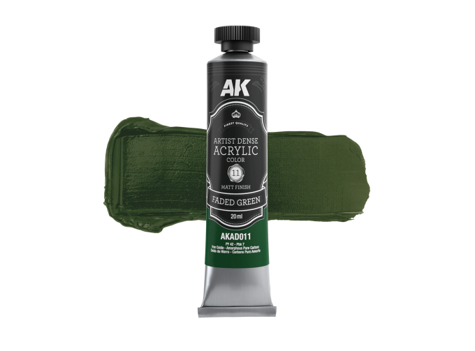 Краска акриловая ARTISTIC DENSE в тюбике - Выцветший зелёный / FADED GREEN – ARTISTIC DENSE ACRYLIC COLOR, 20 мл