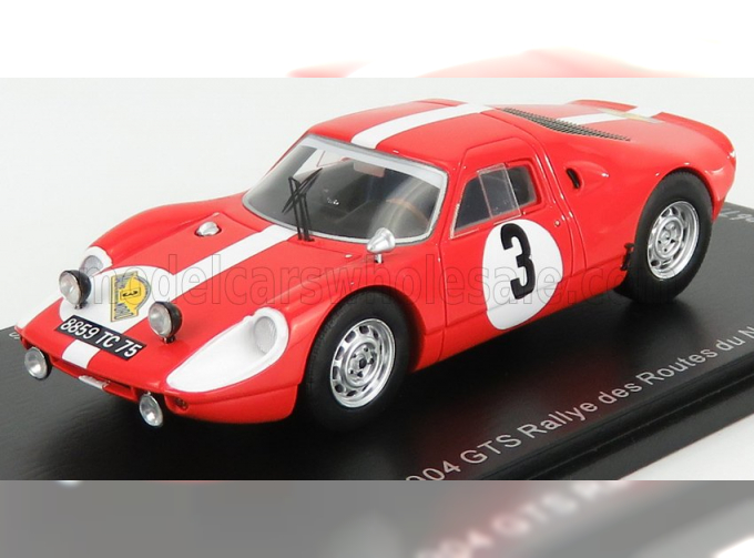 PORSCHE 904 Gts N3 Rally Des Routes Du Nord (1966) F.Dumousseau - M.Roques, Red White