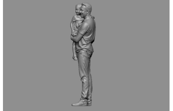 Фигурка Папа с дочкой (под покраску)