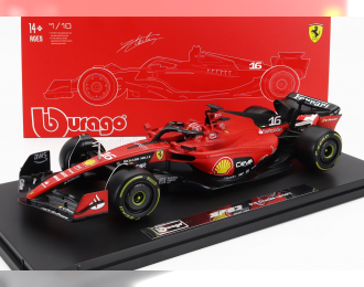 FERRARI F1 Sf-23 Team Scuderia Ferrari N16 Season (2023) Charles Leclerc - Con Vetrina - With Showcase - Exclusive Carmodel, Red Black