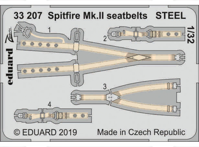 Фототравление для Spitfire Mk. II стальные ремни