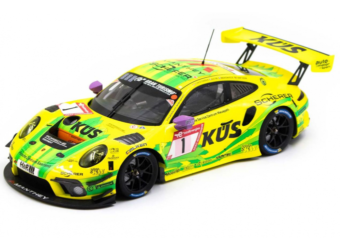 PORSCHE 911 991-2 Gt3 R Team Manthey Racing №1 24h Nurburgring (2022) Kevin Estre - Michael Christensen - Laurens Vanthoor - Frederis Makowiecki, Yellow Green