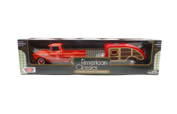 CHEVROLET Apache Pick-up With Trailer Roulotte (1958), Dark Orange