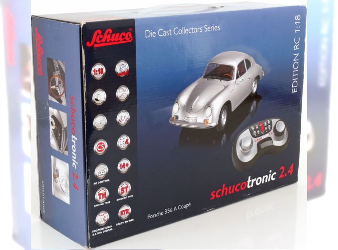 RC PORSCHE 356 A Coupe RC Edition Schuco Tronic 2 4, silver