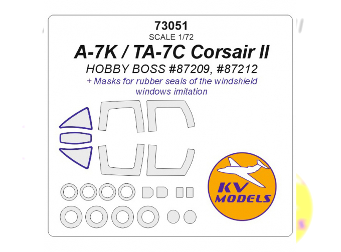 Маска окрасочная A-7K / TA-7C Corsair II (HOBBY BOSS #87209, #87212) + маски на диски и колеса