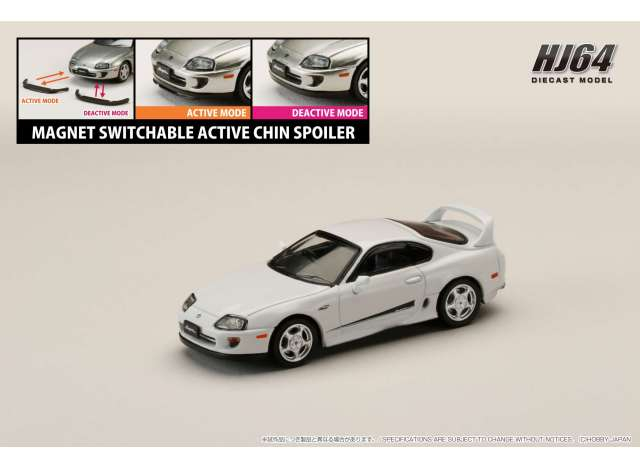 Toyota Supra RZ (JZA80) Genuine Customized Version with Active Spoiler Parts, Super white II