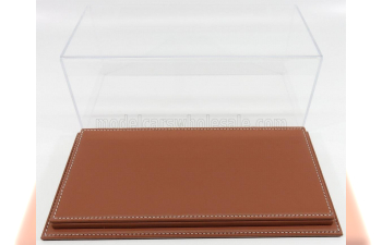 VETRINA DISPLAY BOX Molhouse Base In Pelle Marrone - Leather Base Brown - Lungh.lenght Cm 32.5 X Largh.width Cm 16.5 X Alt.height Cm 12.5 (altezza Interna 10.6 Cm ), Plastic Display