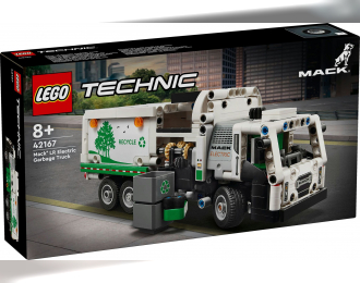 MACK Lego Technic - Lr Electric Garbage Truck Raccolta Rifiuti Urbani - 252 Pezzi - 252 Pieces, White Green