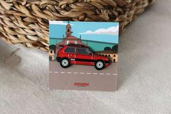 Значок Pin Fiat Panda 4x4, red