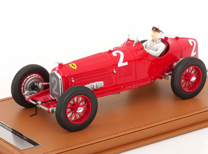 ALFA ROMEO F1 P3 Tipo B Scuderia Ferrari №2 Winner German Gp (with Pilot Figure) (1932) Rudolf Caracciola, Alfa Red