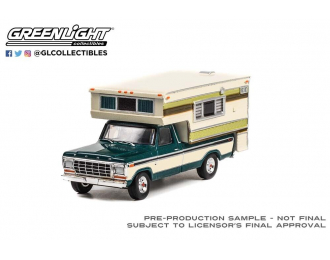 FORD F-250 Camper (1978) Dark Jade Metallic & Wimbledon White