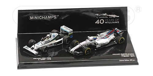 2-CAR SET - WILLIAMS FORD FW06 JONES 1978/WILLIAMS FW40 MASSA 2017 - WILLIAMS F1 40TH ANNIVERSARY