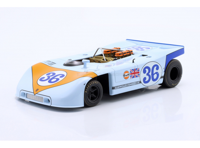 PORSCHE 908/03 Spider Team John Wyer Automotive Engineering Gulf №36 Targa Florio (1970) Richard Attwood - Bjorn Waldegaard, Light Blue Orange