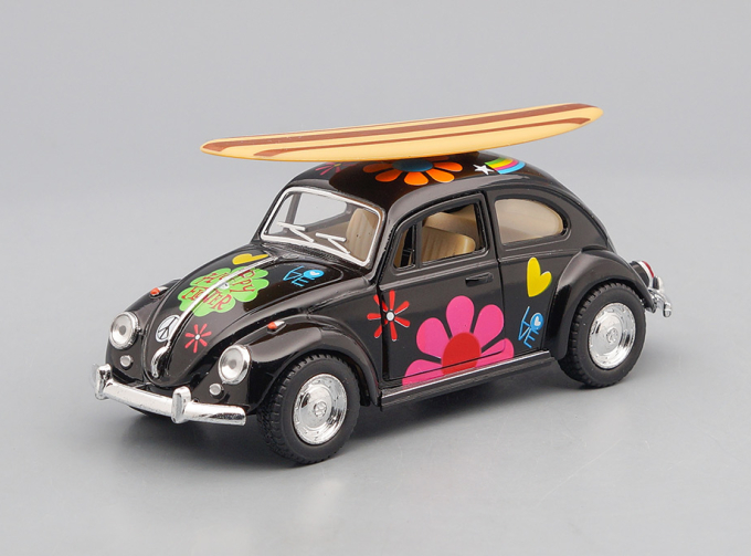 VOLKSWAGEN Classical Beetle Peace and Love Surfboard (1967), black