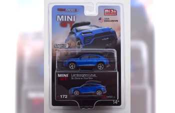 LAMBORGHINI Urus with roof box, blue metallic