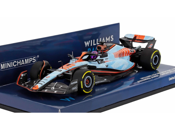 WILLIAMS F1 Fw45 Team Williams Racing Gulf №23 Singapore Gp (2023) Alexander Albon, Light Blue