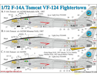 Декаль для F-14A Tomcat VF-124 Fightertown