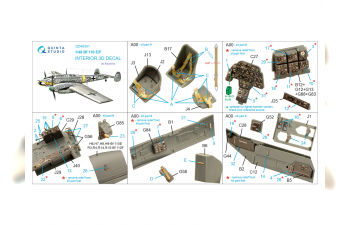 3D Декаль интерьера кабины Bf 110E/F (Eduard)