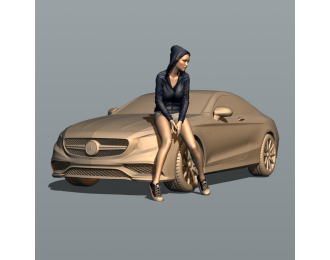 Фигурка 656 присела на тачку 6,окрашенная