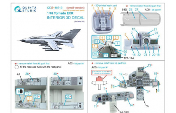 3D Декаль интерьера кабины Tornado ECR (Italeri) (малая версия) (с 3D-печатными деталями)